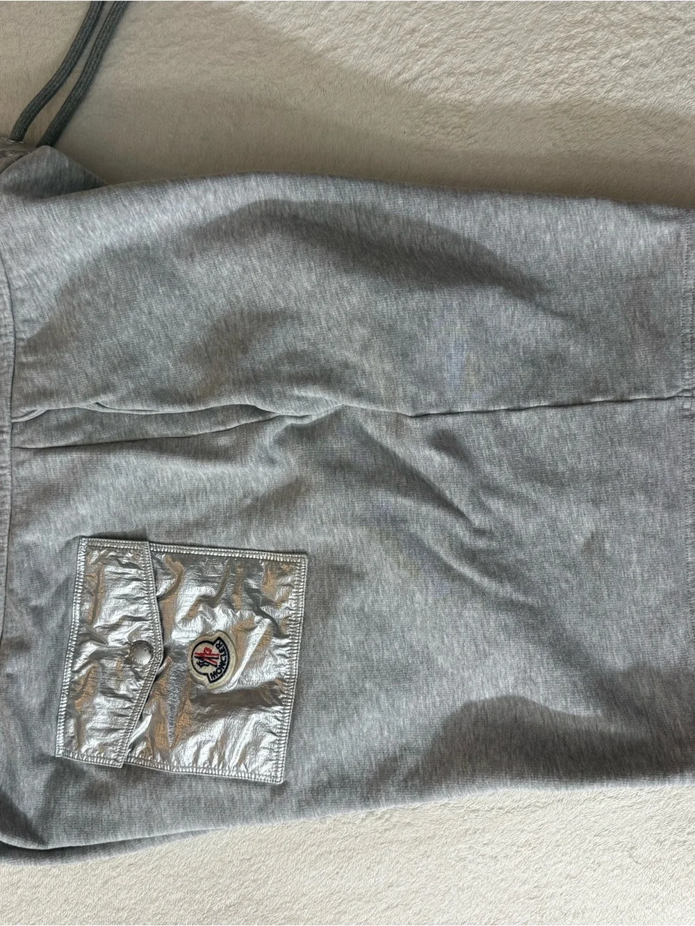 Moncler Gray Athletic Drawstring Knit Shorts